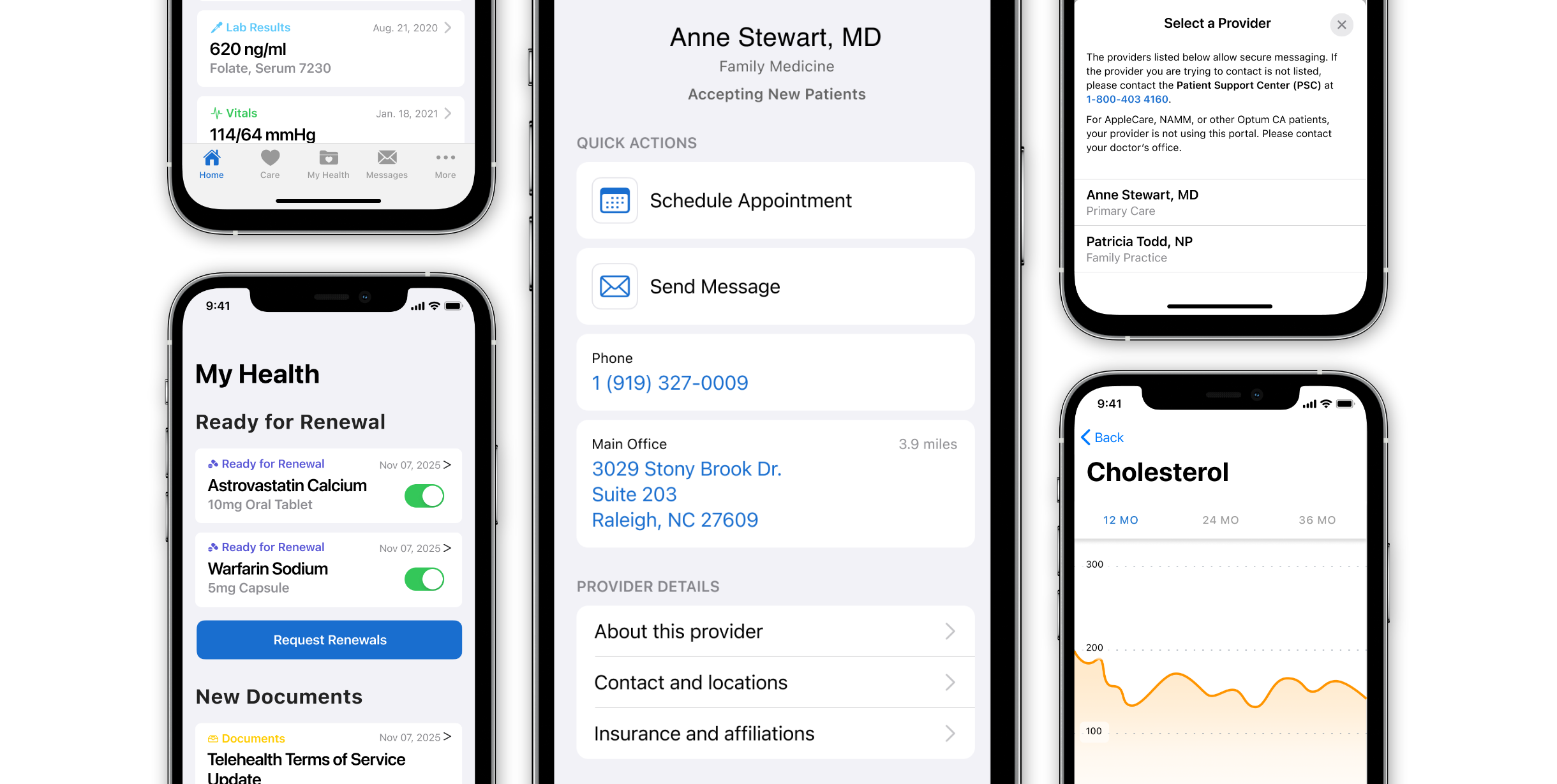 Patient overview for the physician